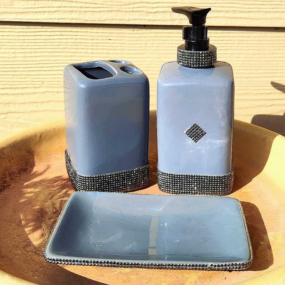 Grey Glam Bathroom Set